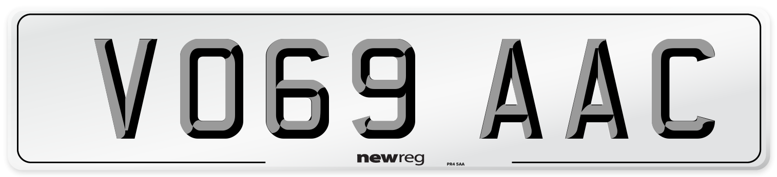 VO69 AAC Number Plate from New Reg